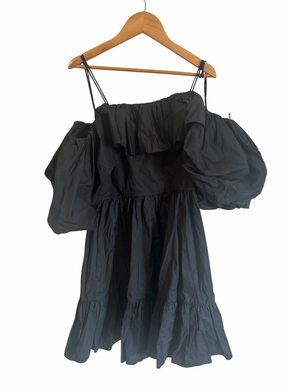 Ulla Johnson Lila Ruffled Mini Dress Noir Black - Picture 4 of 9